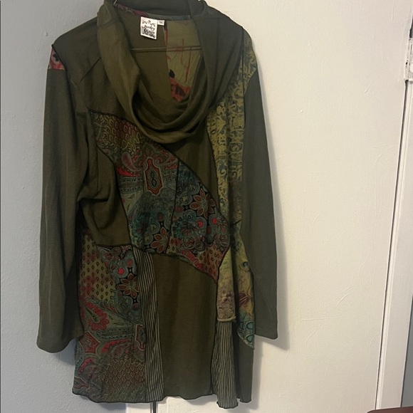 Parsley& Sage Lagenlook Cowl Neck Patchwork knit Top 3xL - Picture 1 of 5